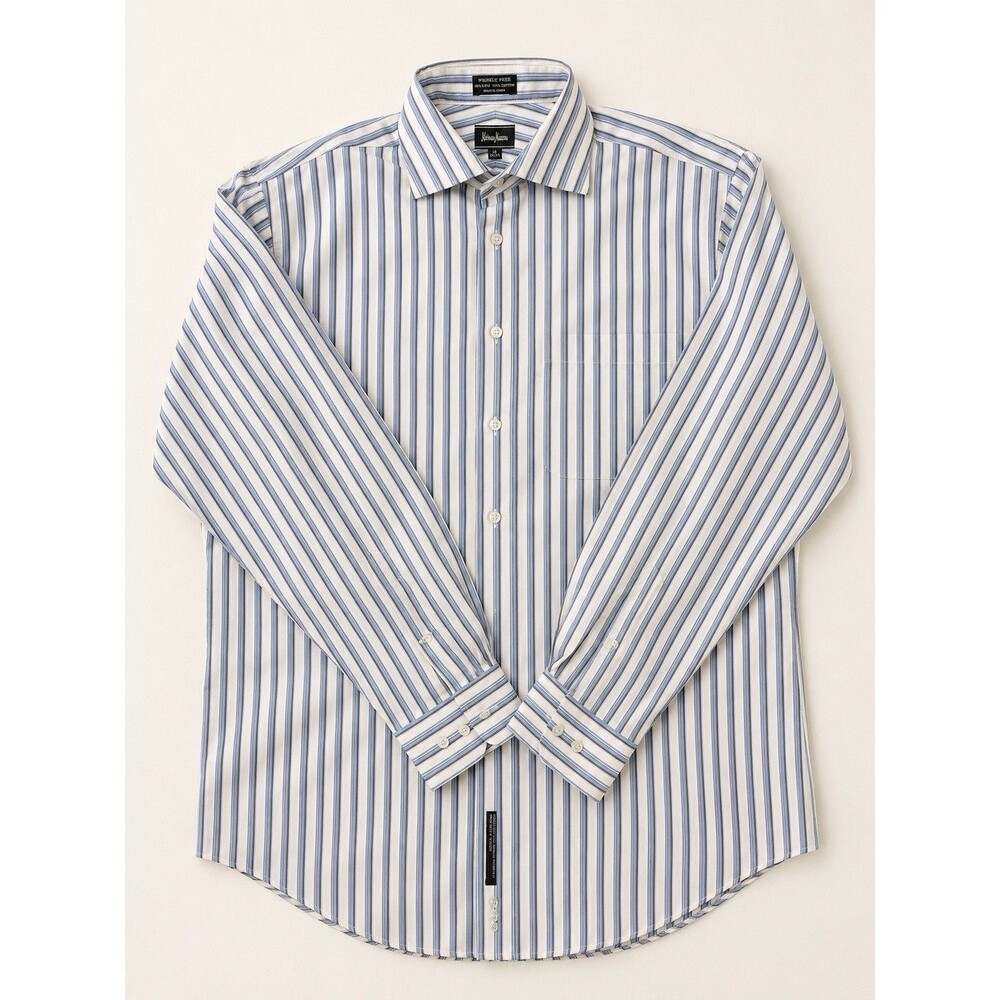 Neiman Marcus Men’s Striped Cotton Dress Shirt Size 15 32/33